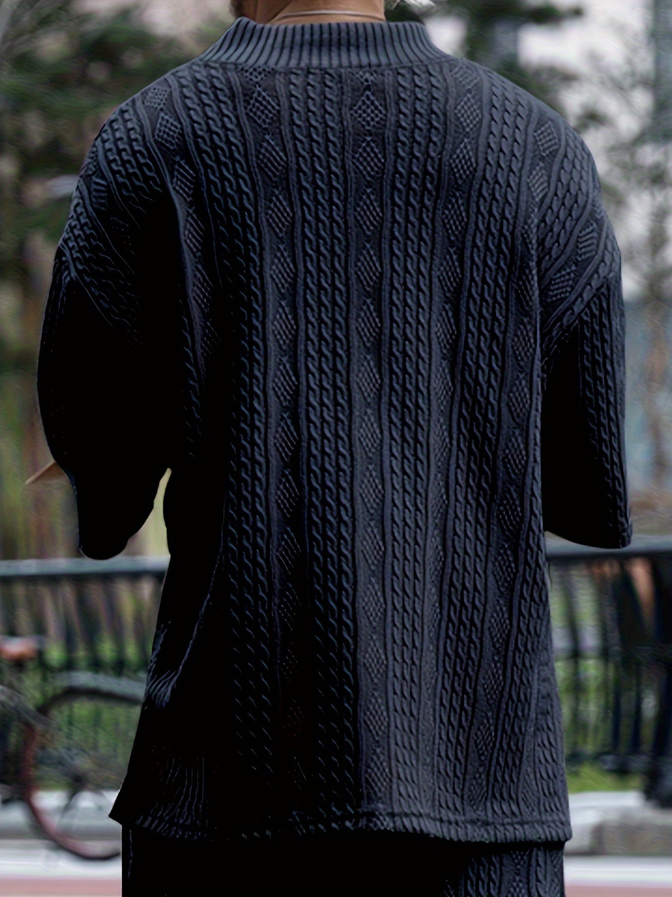 Men's V Neck Short Sleeve Sweatshirt Loose Pullover