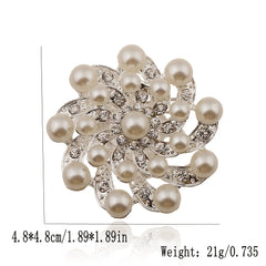 Artificial Diamond Pearl Brooch Suit Sweater Decoration Jewelry
