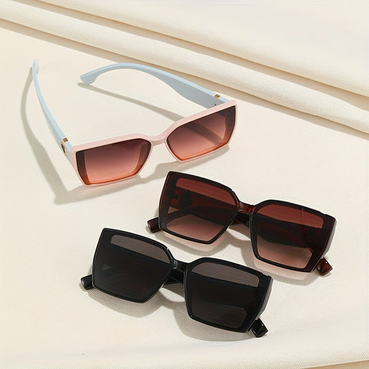 Large Square Sunglasses Gradient UV400 Sun Shades for Summer Travel