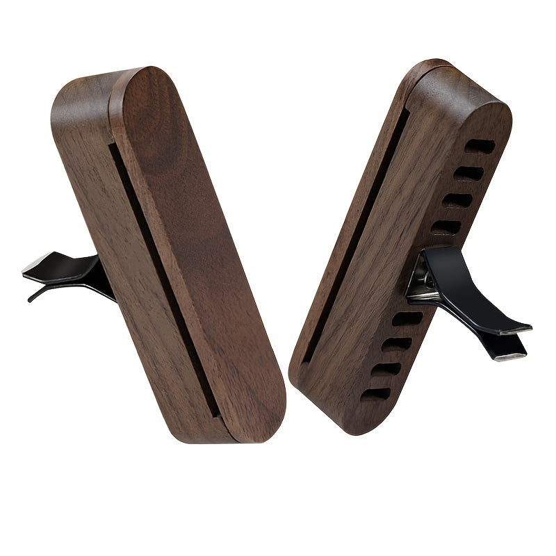 Long-lasting Car Vent Clip Air Freshener Walnut Wood