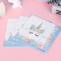 Unicorn Party Supplies 16pcs Plates Cups Napkins Gift