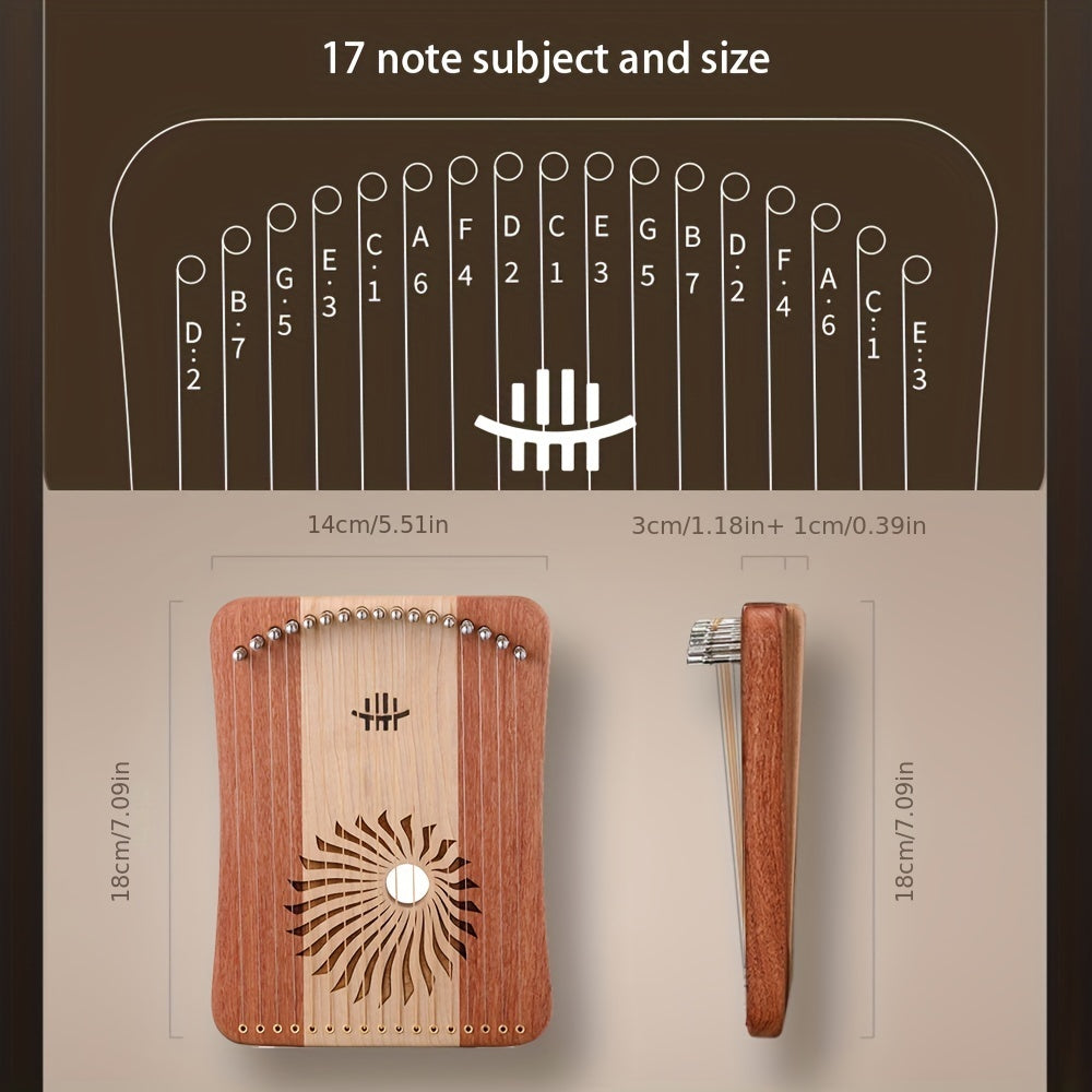 Prof Leyaqin Harp Lyre 17 31 String Maple Zambian Pear Finger Thumb Piano