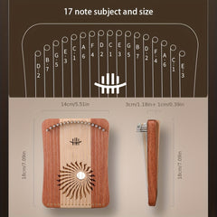 Prof Leyaqin Harp Lyre 17 31 String Maple Zambian Pear Finger Thumb Piano