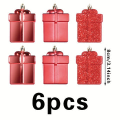 6pcs Red Gift Bag Christmas Tree Pendant Family Party Decorations