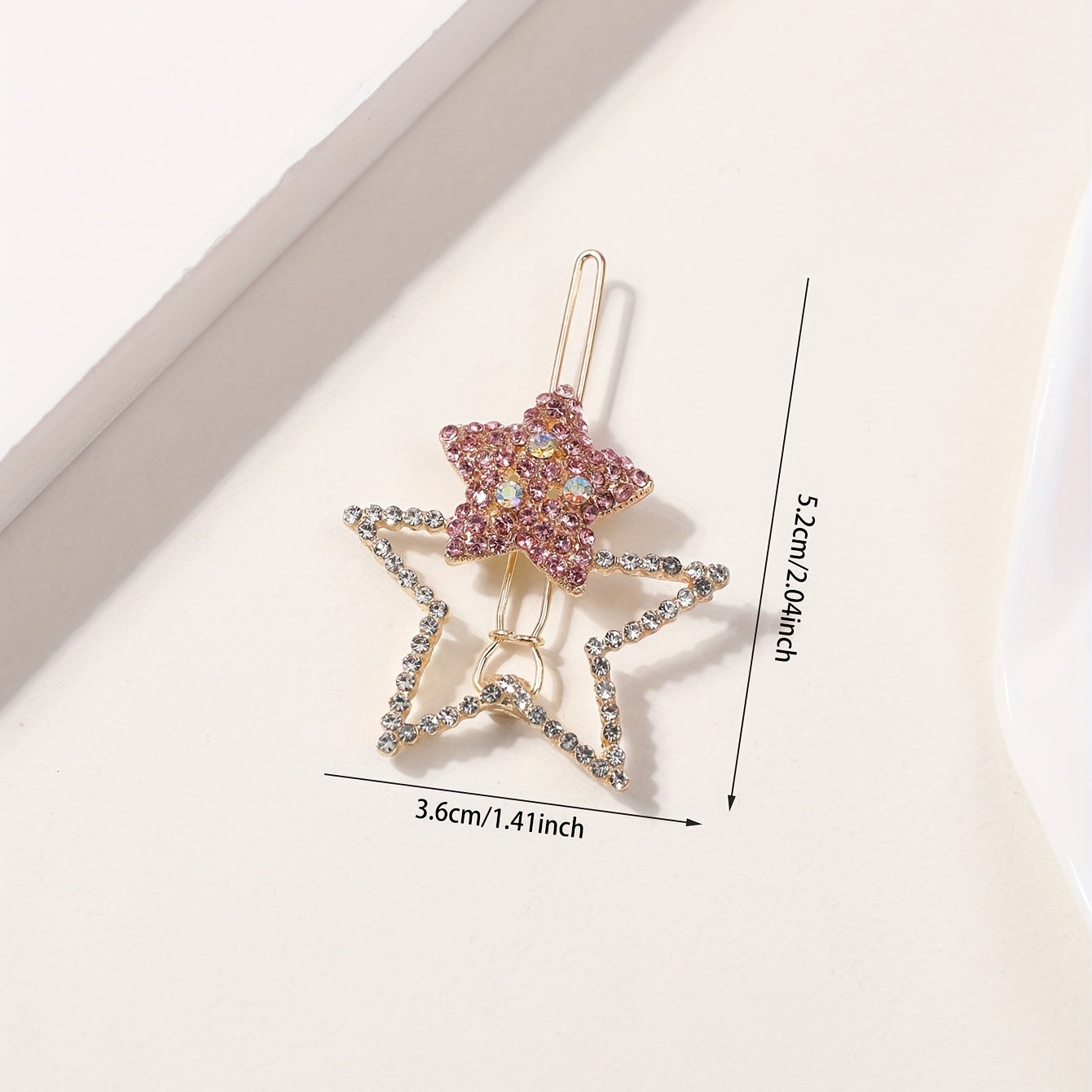 Crystal Star Hair Clip Rhinestone Sparkle Barrette Colorful Hairclip Women Girls