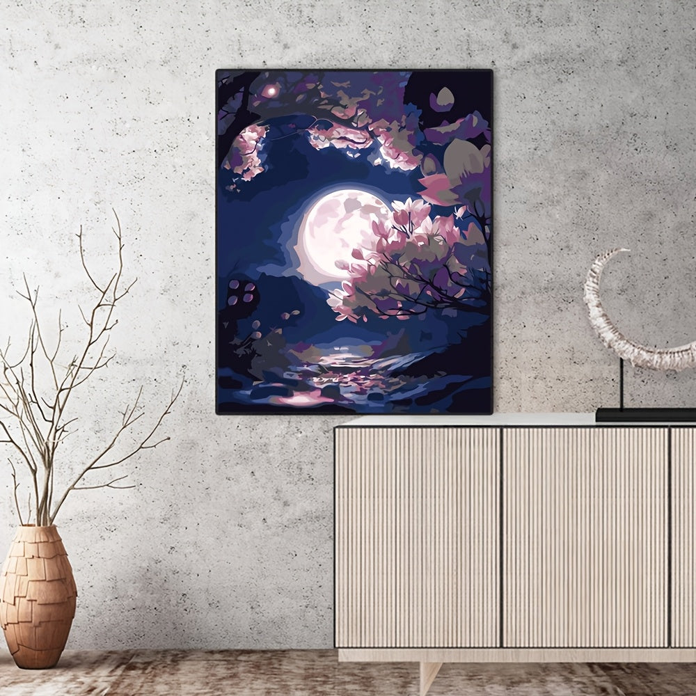 Bright Moon Paint by Numbers Kit Acrylic Digital Painting on Canvas