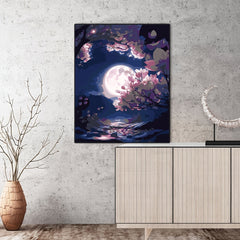 Bright Moon Paint by Numbers Kit Acrylic Digital Painting on Canvas
