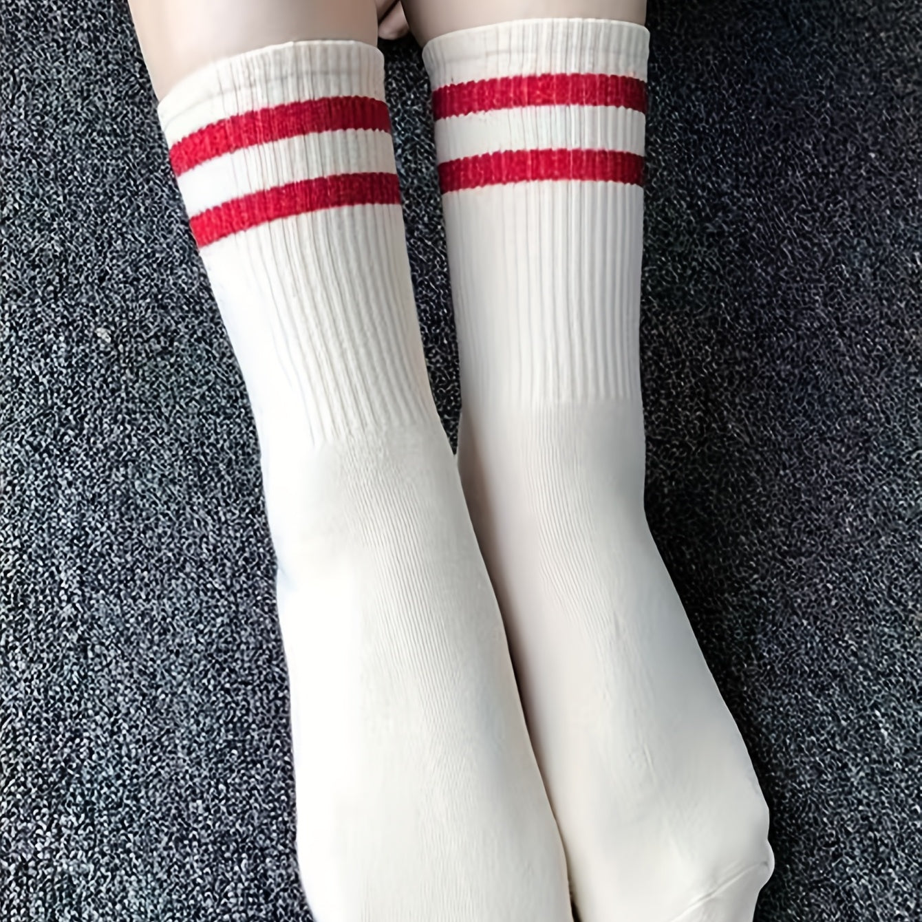 3 Pairs Letter Striped Socks Sports Stockings