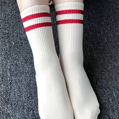3 Pairs Letter Striped Socks Sports Stockings