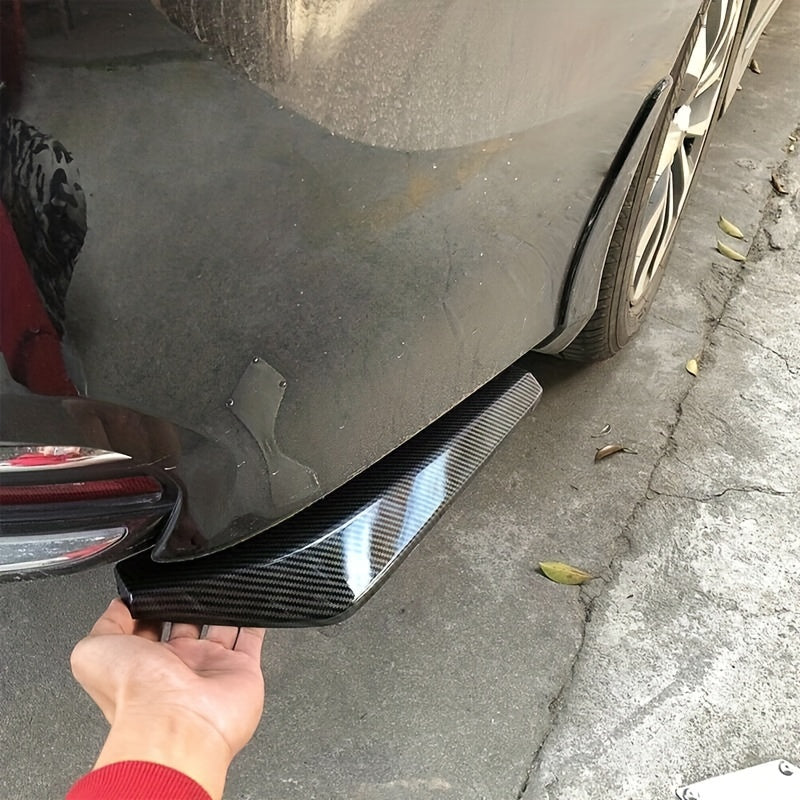 2pcs Car Bumper Surround Carbon Fiber Rear Lip Corner Anti Collision Spoiler