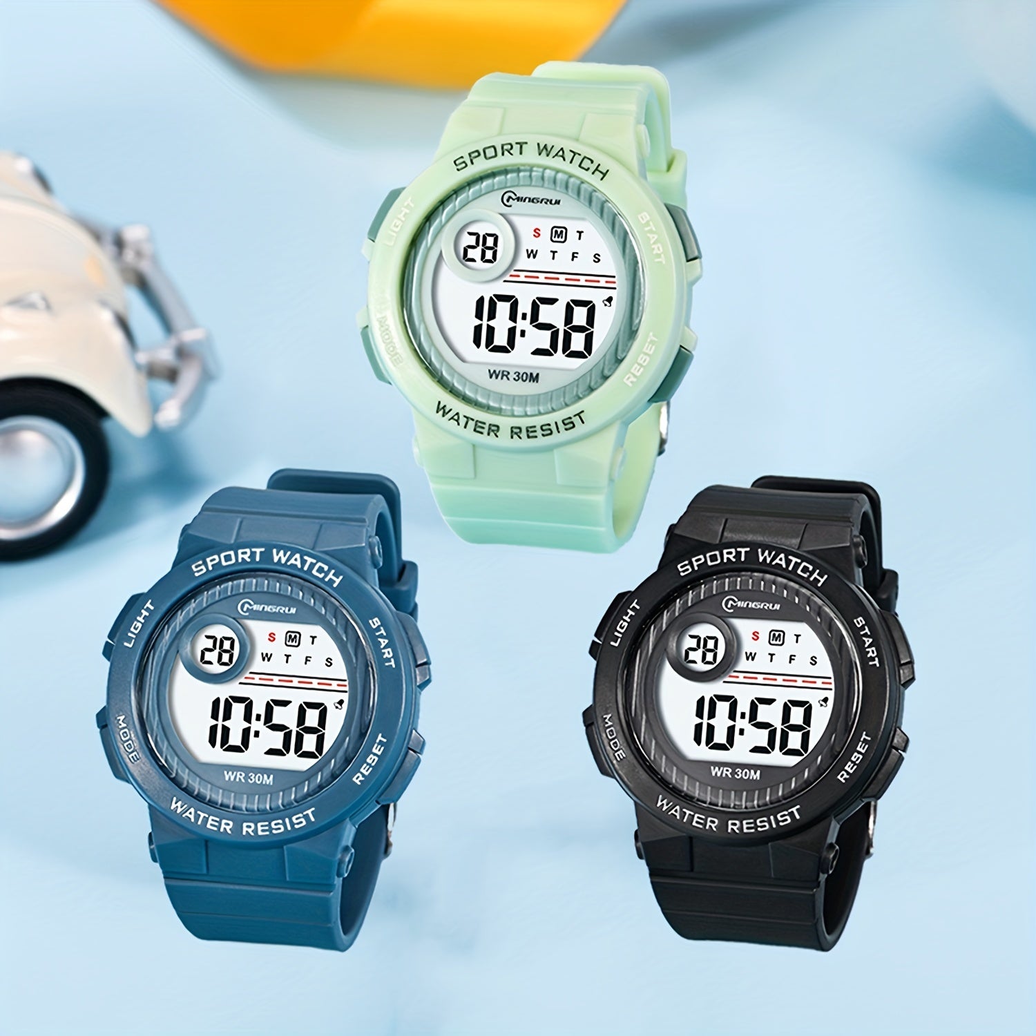 Electronic Watch Night Glow alarm Clock calendar stopwatch Functional