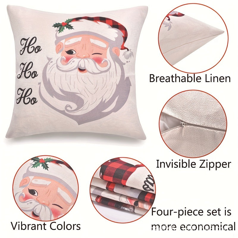 Christmas Elk Sofa Pillow Cover, Xmas Style Pillowcase
