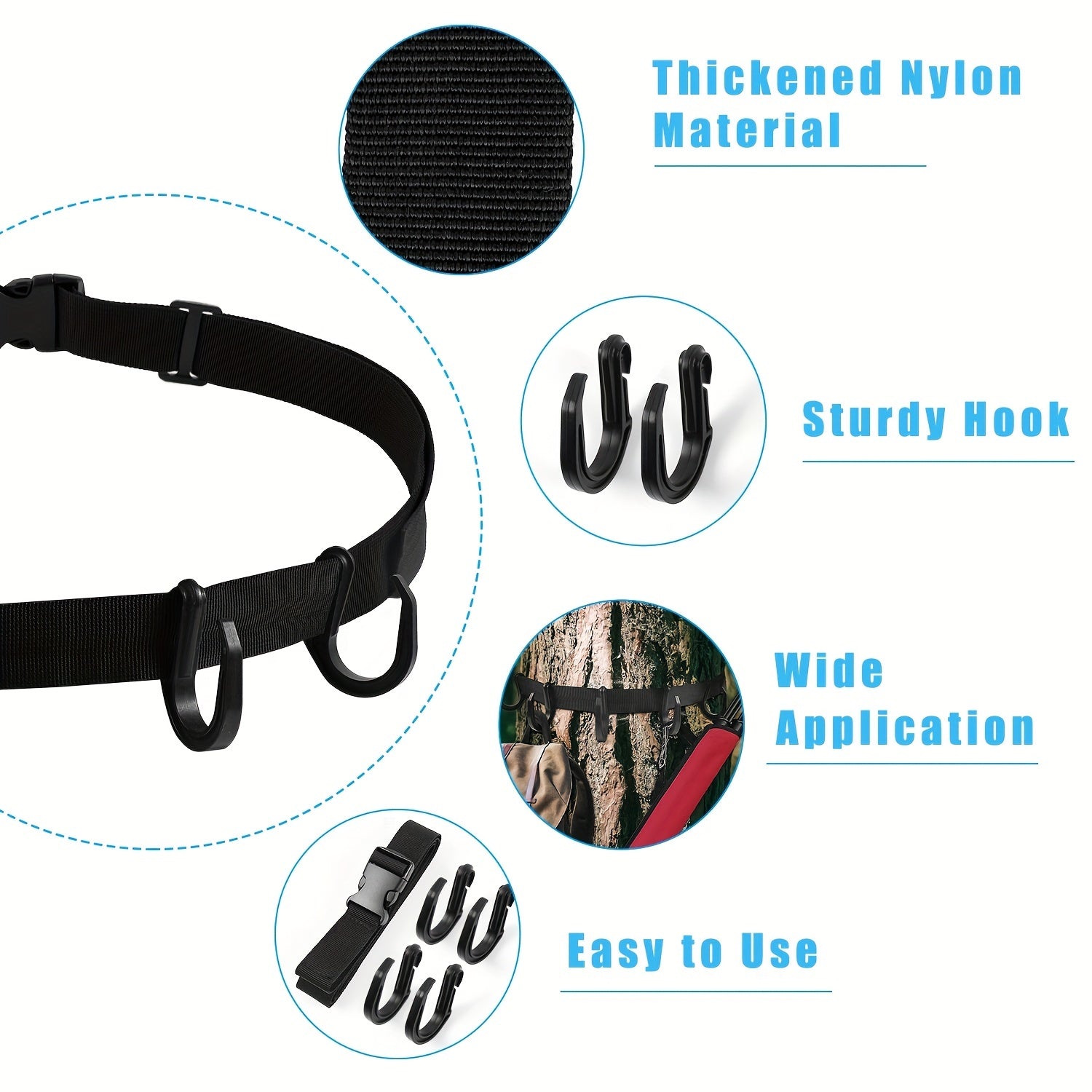 Nylon MultiHook Hangers for Saddle Quiver Backpack