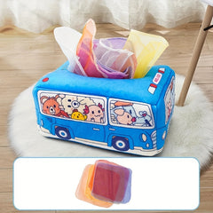 Soft Cloth Baby Tissue Box Toy with Crinkle Sound - Infant Sensory Play Toy