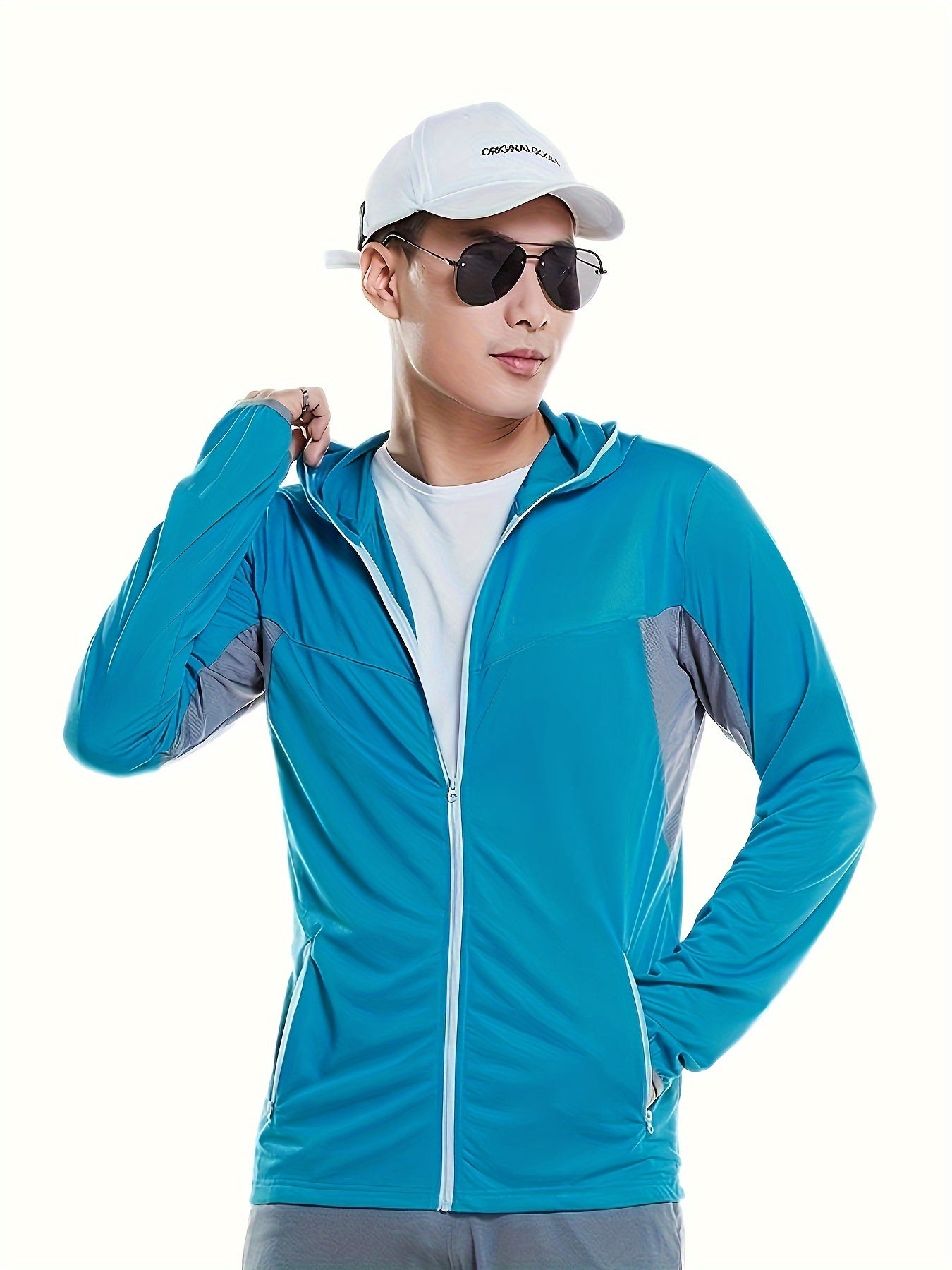 Men's Sun Protective Jacket Light Breathable UV Protection Quick Dry
