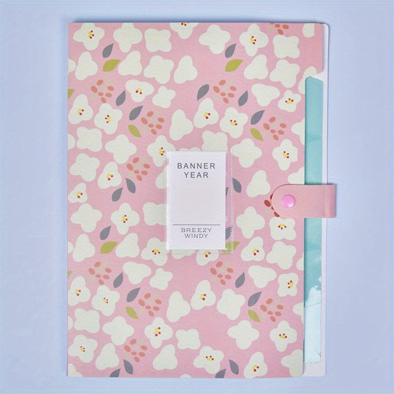 A4 Broken Flower Series 5 Grid Folder Student Test Paper Office Storage