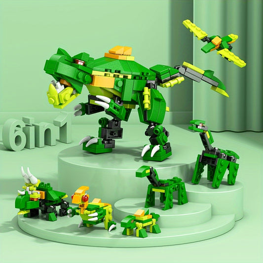 Mini Dinosaur Model Building Blocks Toy - 6 in 1 Assembly Set