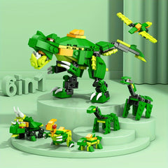 Mini Dinosaur Model Building Blocks Toy - 6 in 1 Assembly Set