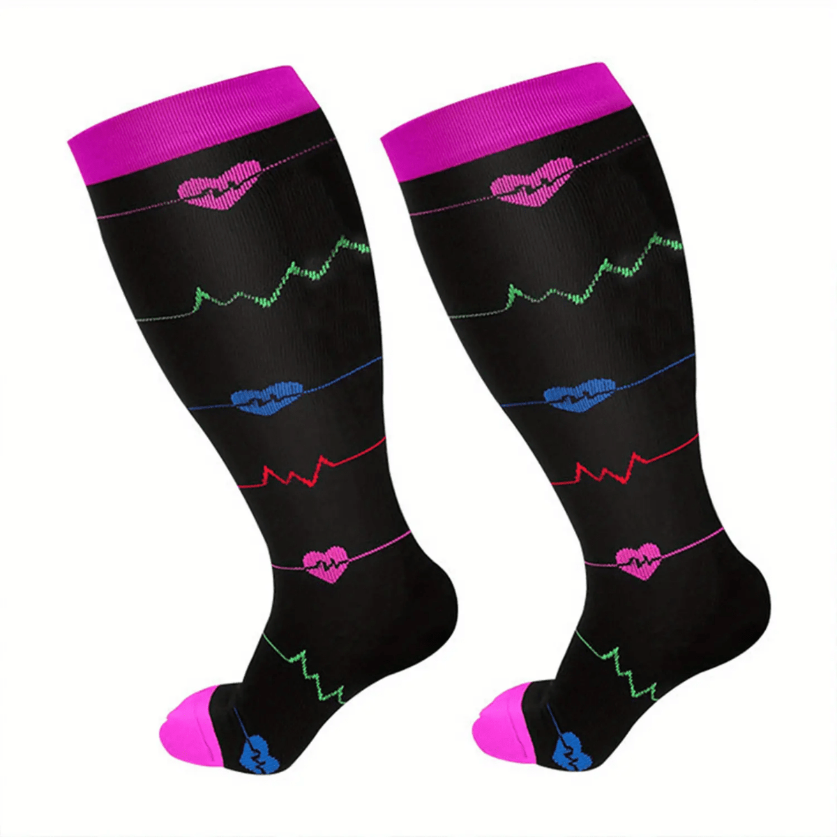 20-30 mmHg Plus Size Compression Socks Wide Calf for Women and Men
