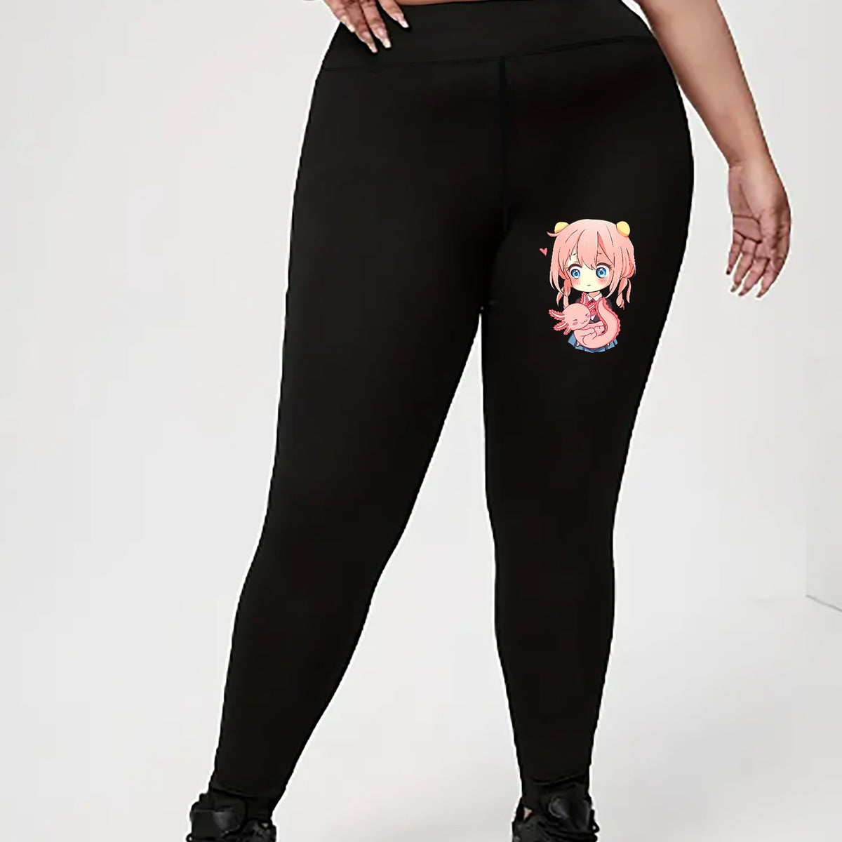  Cartoon Anime Print High Rise Leggings