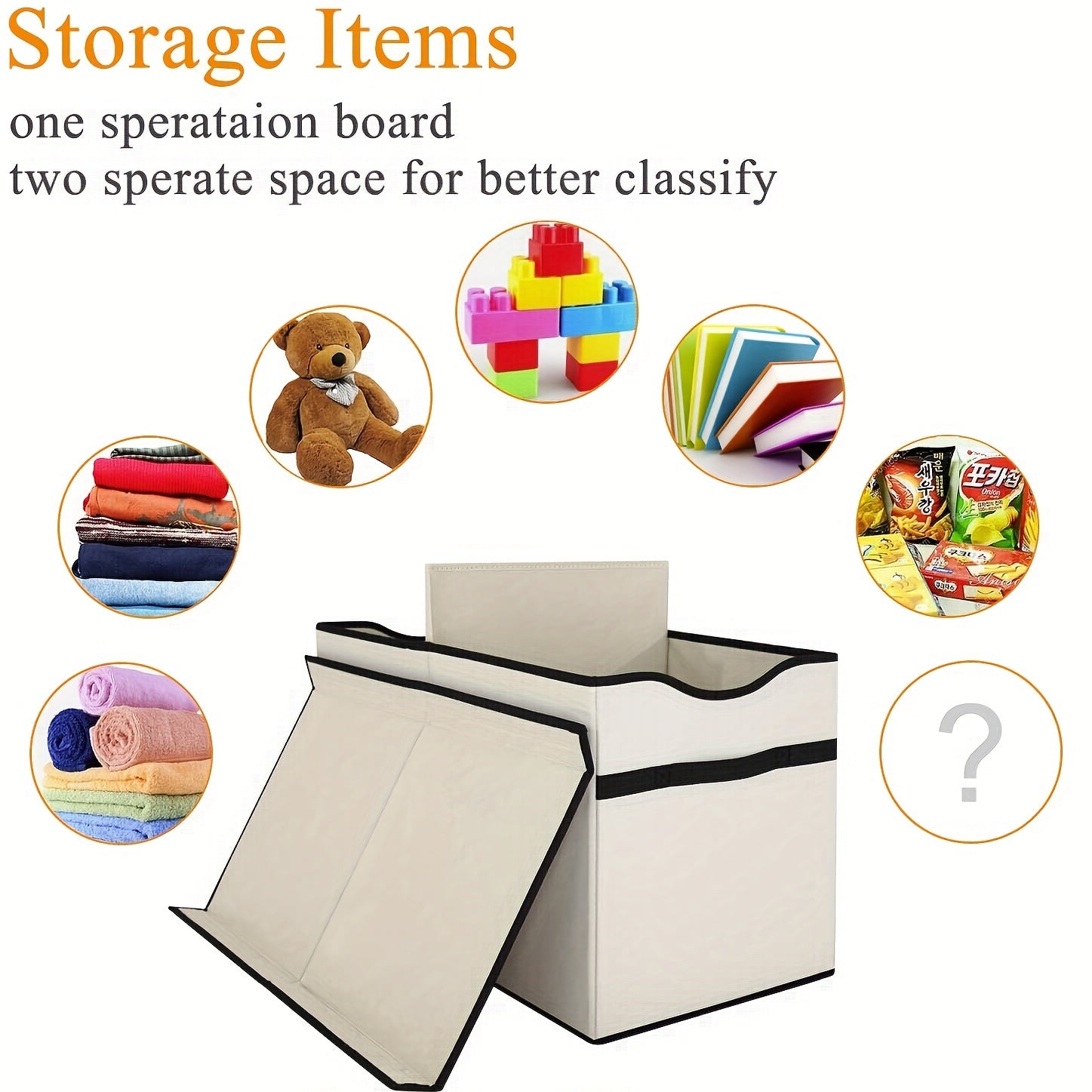 Large Grey Toy Storage Bin with Flip Top Lid