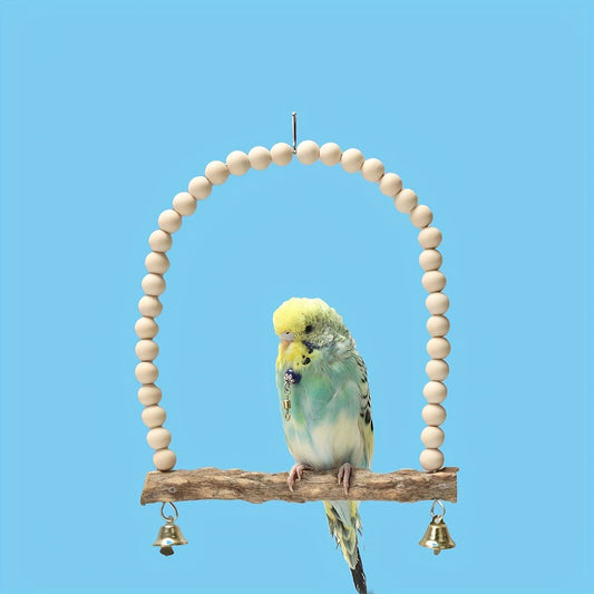 Solid Wood Beads Decor Parrot Bridge Ladder Bird Toy