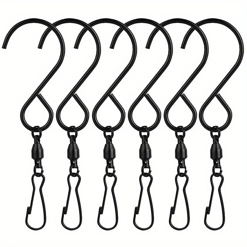 6pcs Swivel Hooks Clips S Hook Clips For Hanging Planters Wind Spinners