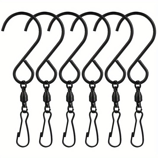 6pcs Swivel Hooks Clips S Hook Clips For Hanging Planters Wind Spinners