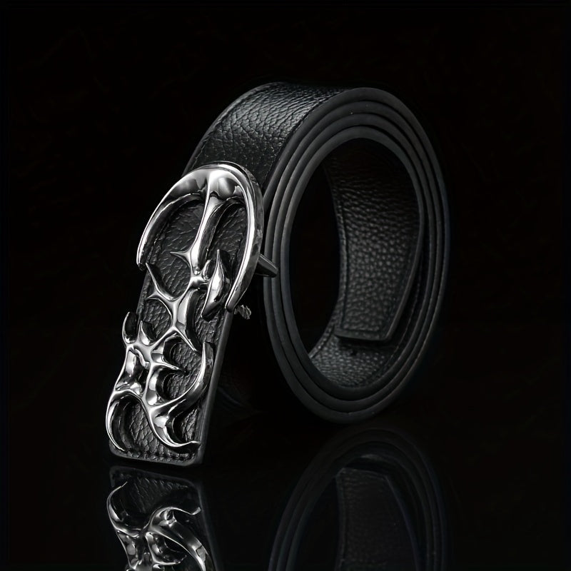 Special Shaped Buckle Leather Belt Men's Belt Jeans Belt Smooth Buckle