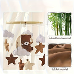 Soft Plush Cartoon Bear and Star Hammock Bell Brown Bear