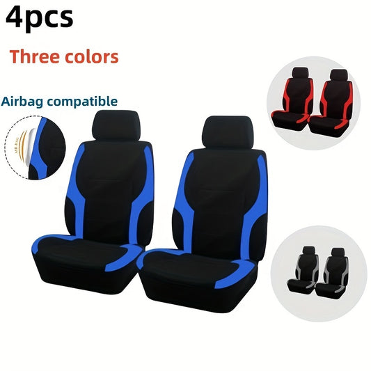 4pcs Mesh Cloth Car Front Seat Cover Set Four Seasons Universal