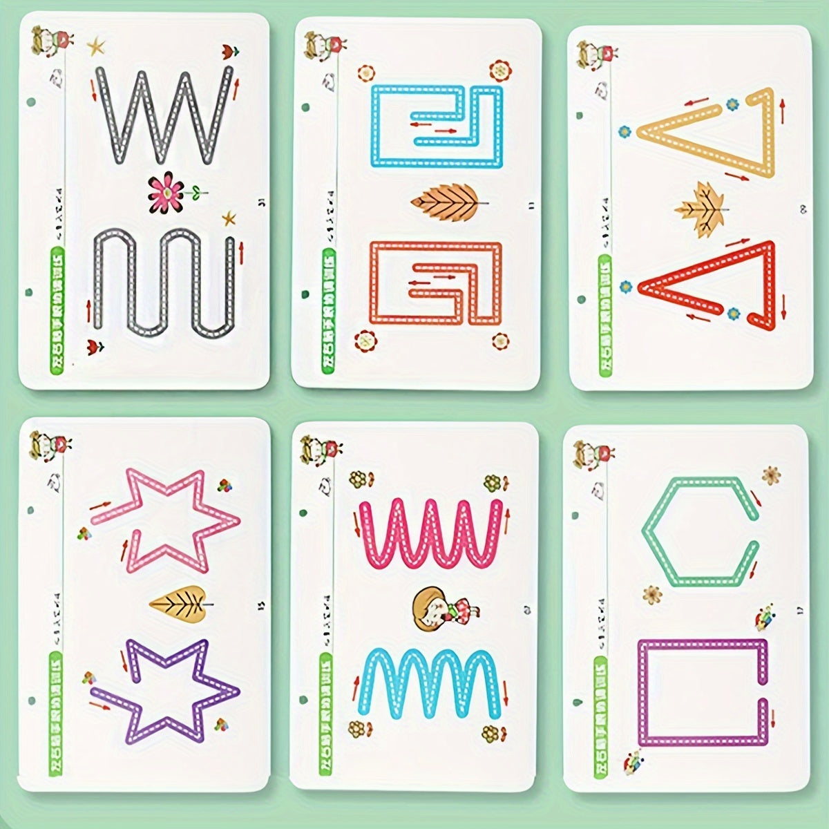GIRLA Preschool Kids' Reusable Tracing Cards Set