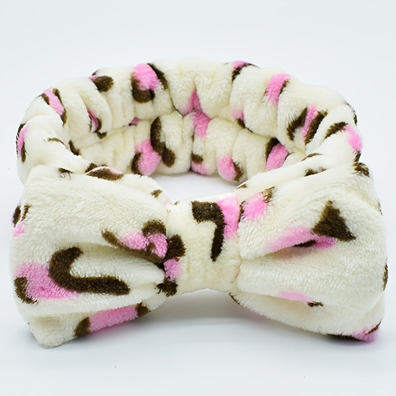 Leopard Soft Coral Fleece Head Band Hair Accessories