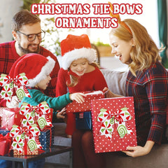 12pcs Christmas Candy Bows 15 24 Cm Red Green Candy Bows Xmas Tie Bows
