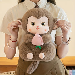Adorable Plush Monkey Toy Soft Stuffed Animal Pink & Brown Gift