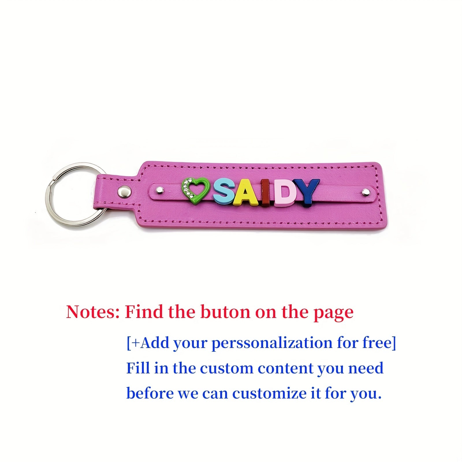 Customizable Pink Pet Memorial Keychain Colorful Letter String Up to 8 Letters