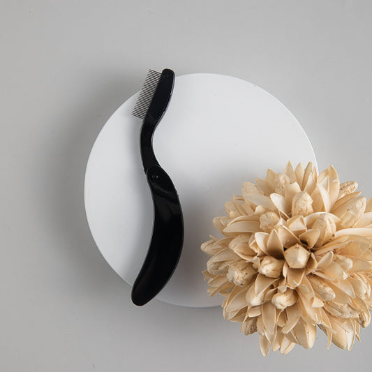 Professional Folding Eyelash Comb & Brush with Metal Teeth