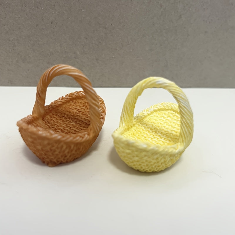 Resin Dollhouse Basket for Gardening Scenes and Decorative Props