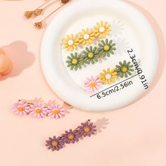 5pcs Daisy Flower Hairpin Side Clip Hair Accessories Barrette