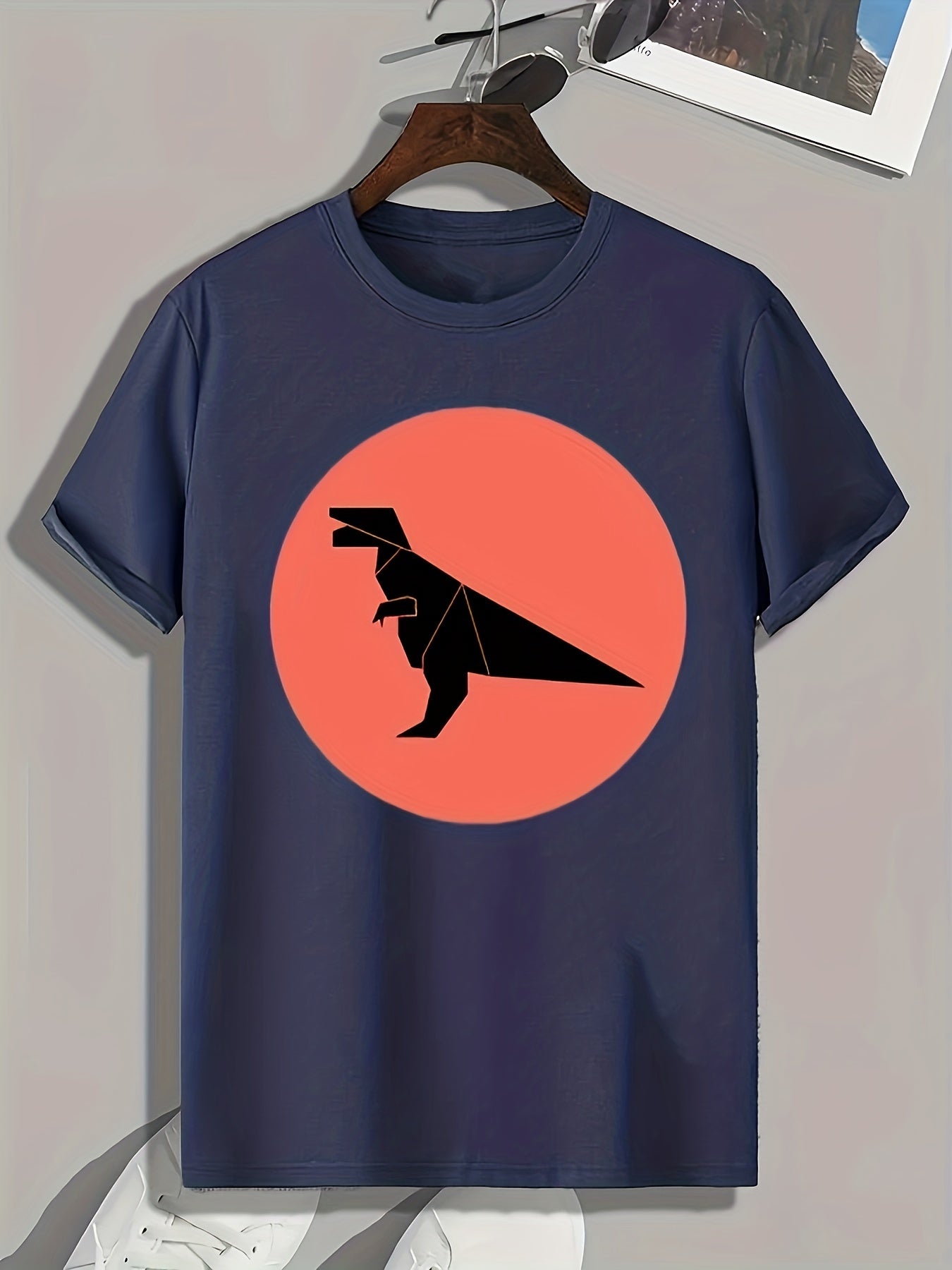 Dinosaur Silhouette Print Men's Graphic T-shirt