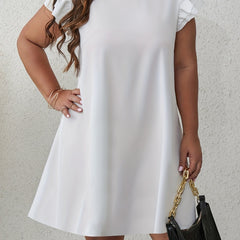  Ruffle Cap Sleeve Midi Dress