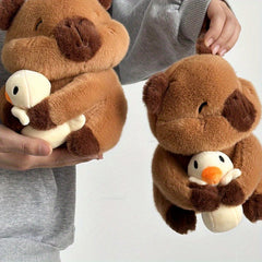Capybara Plush Toy & Duck Stuffed Animal Brown