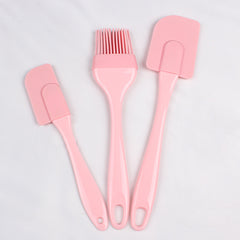 Set Of 3 High Temp Cake Cream Spatula Scraper & Brush