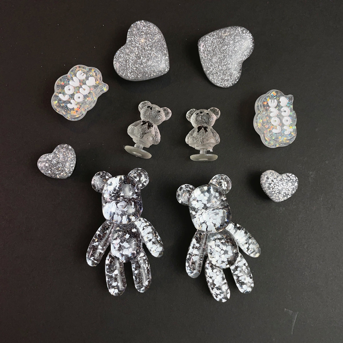 10pcs BlingBling Bear Shoe Charms Set for Sandals