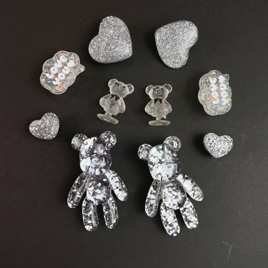 10pcs BlingBling Bear Shoe Charms Set for Sandals