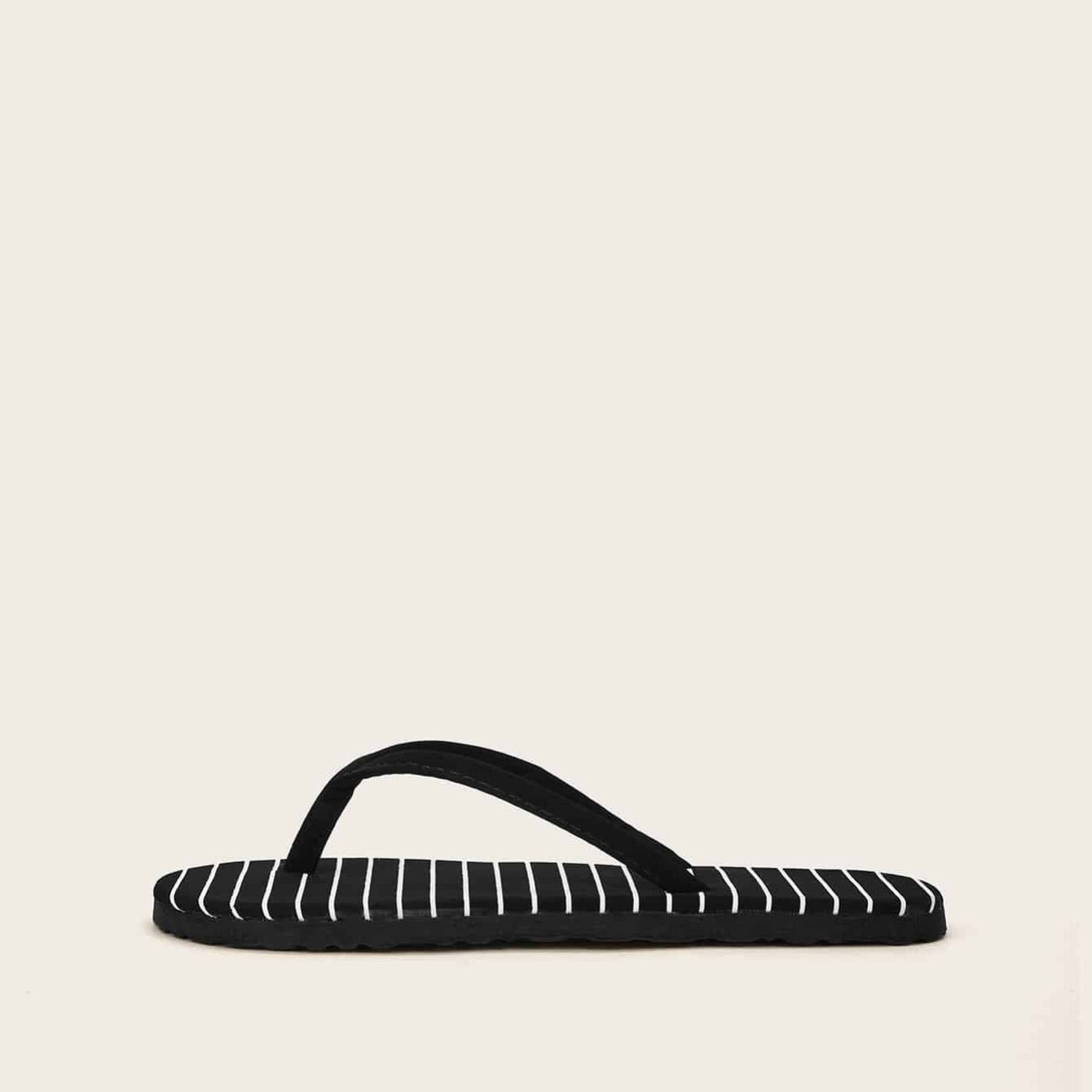 Minimalist Women Striped Flip Flops