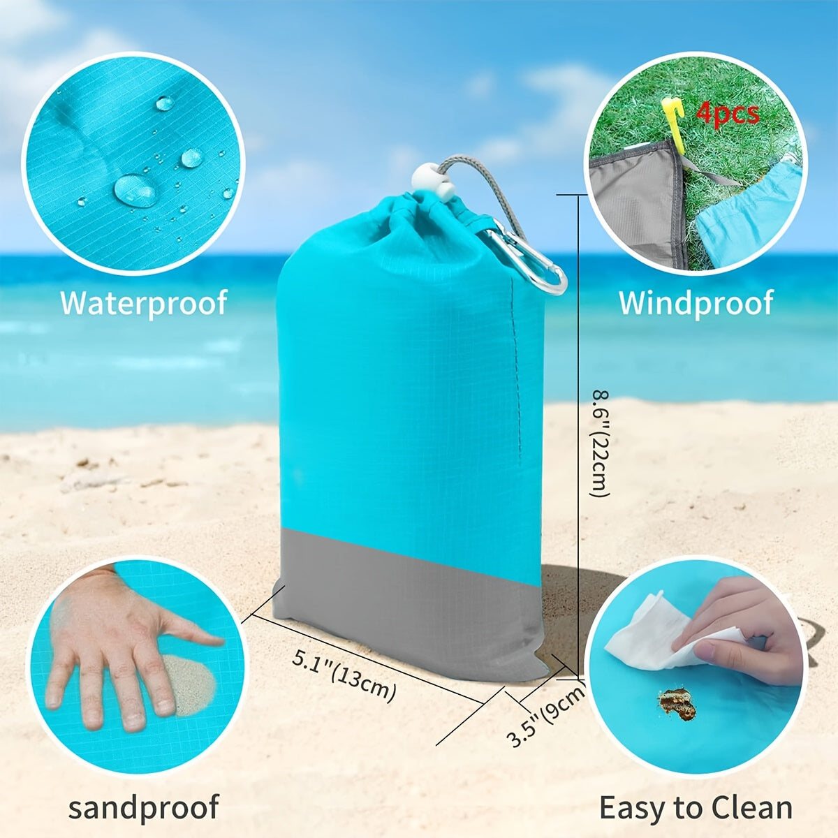 Portable Waterproof Beach and Lawn Camping Mat
