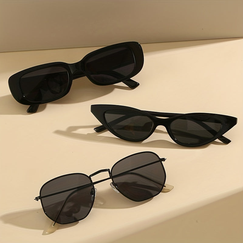 3 Pairs UV400 Sunglasses Anti Glare Men Women Vacation Beach Travel
