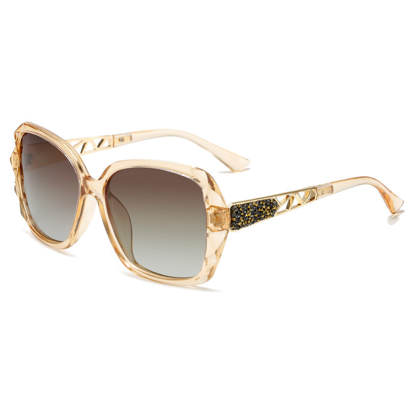 Rhinestone Oversized Sunglasses Women Polarized UV Protection