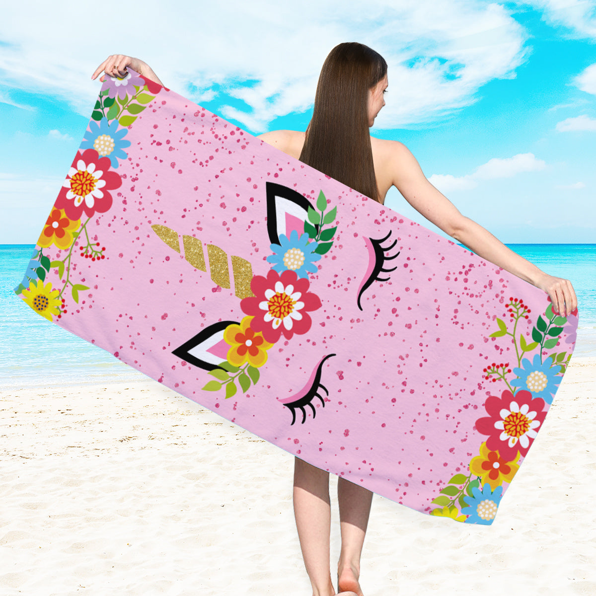 Unicorn Print Bath Towel Microfiber Quick Dry 25 X 59